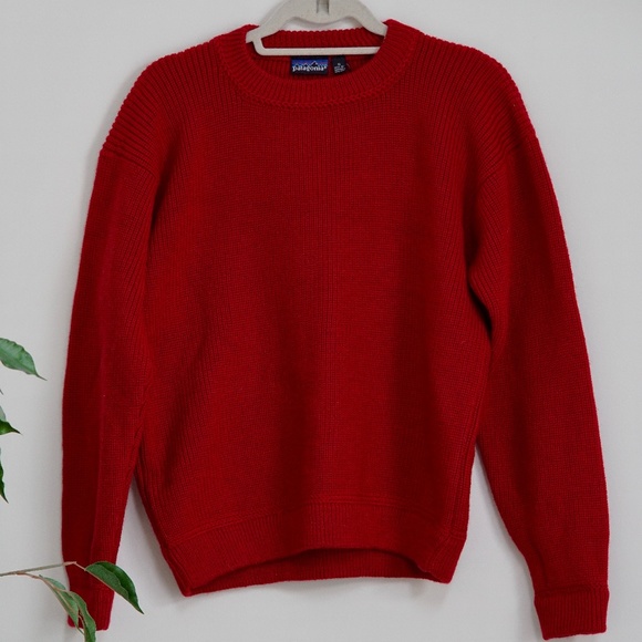 Patagonia Sweaters - Red Wool Patagonia Boyfriend Sweater